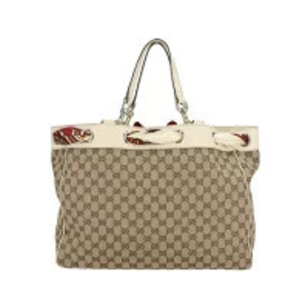 Gucci Positano GG Canvas red Tote scarf Scarf Bag brown monogram Red Brown